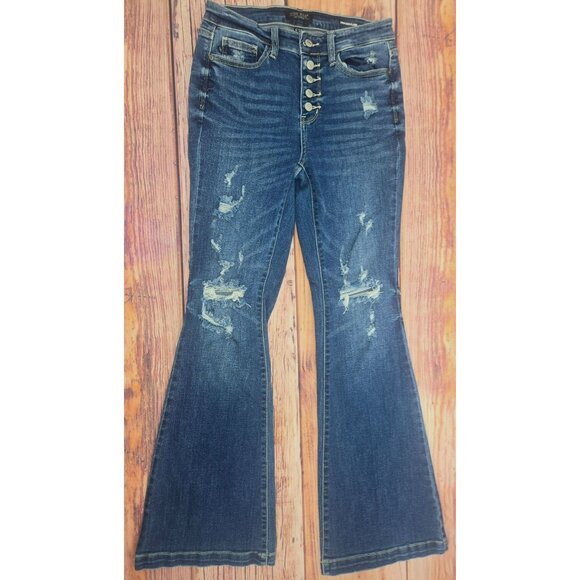 Judy Blue Womens Trouser Flare Jeans 5/27 - 28x33 - Picture 1 of 8